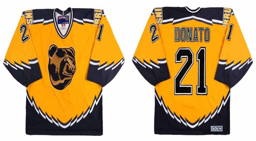 2019 Men Boston Bruins #21 Donato Yellow CCM NHL jerseys